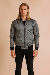 Men's Jacket | Lightweight Bomber Jacket with Zip and Pockets 2