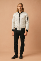 Men's Jacket | Lightweight Bomber Jacket with Zip and Pockets 3