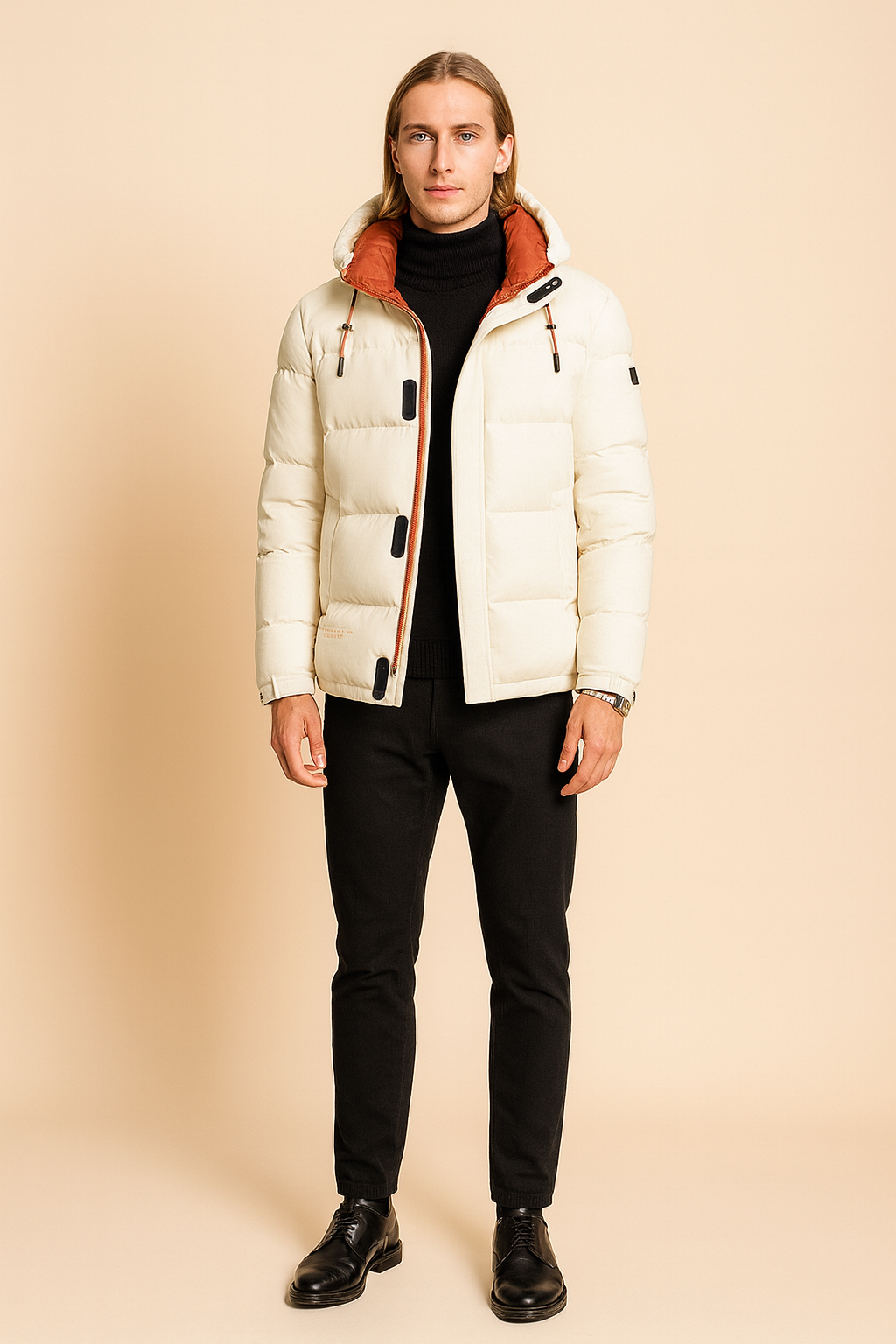 Men's Quilted Winter Jacket with Hood 0