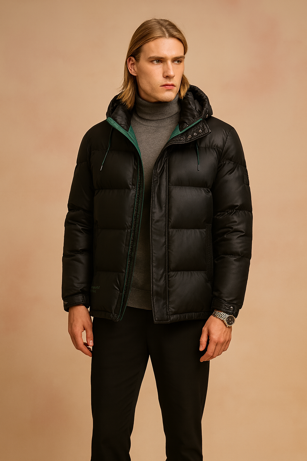 Men's Quilted Winter Jacket with Hood 3