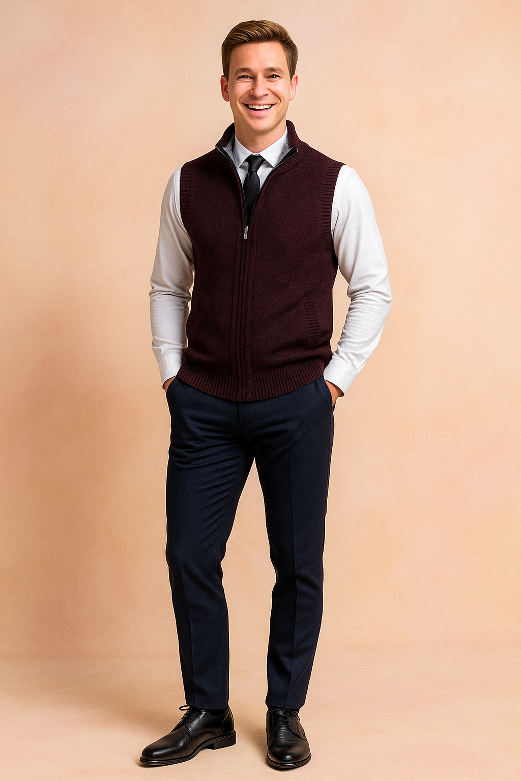 Men's Sleeveless Cardigan | Zipper 3