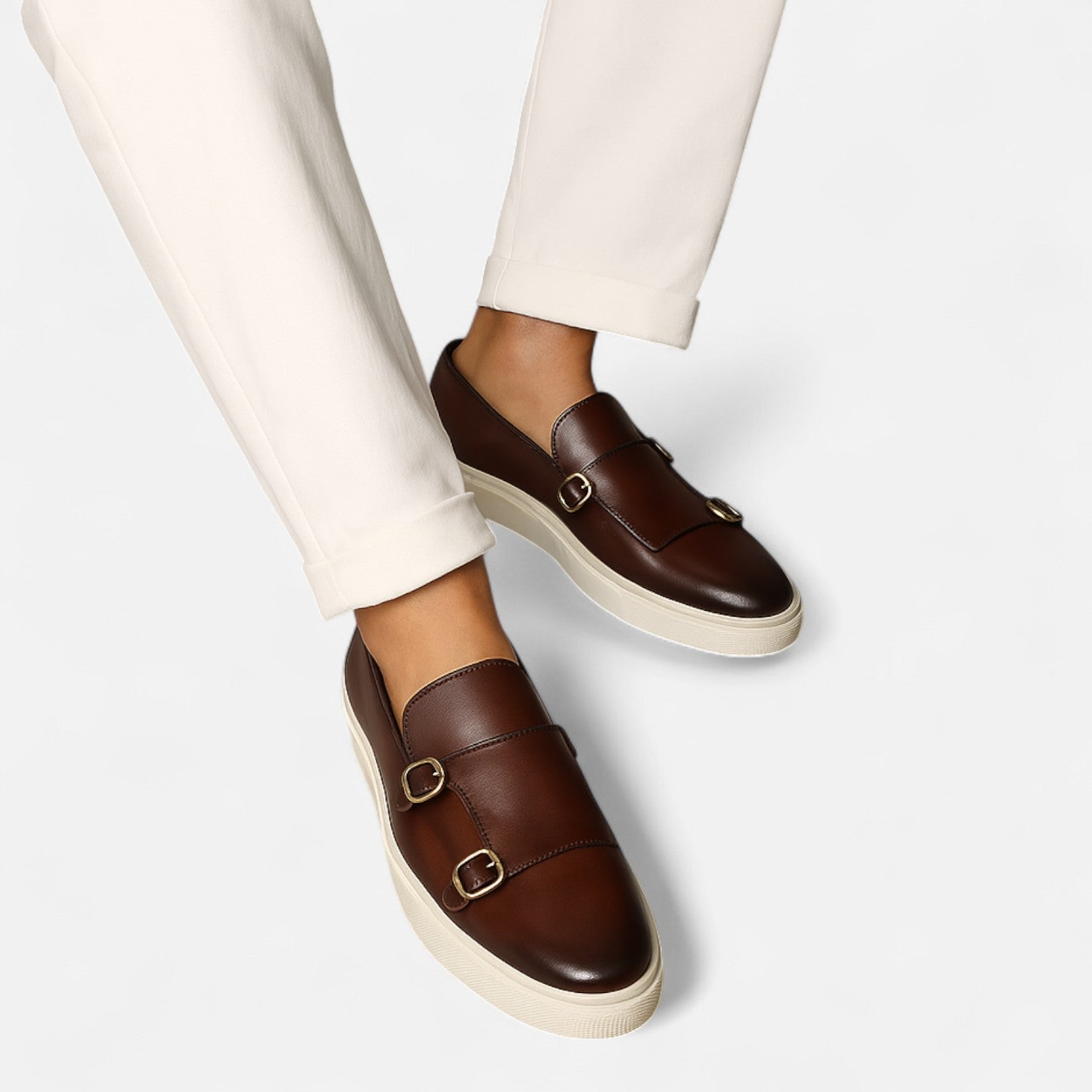 Men's Slip-On Loafers with Buckle Detail Durable Blend 1