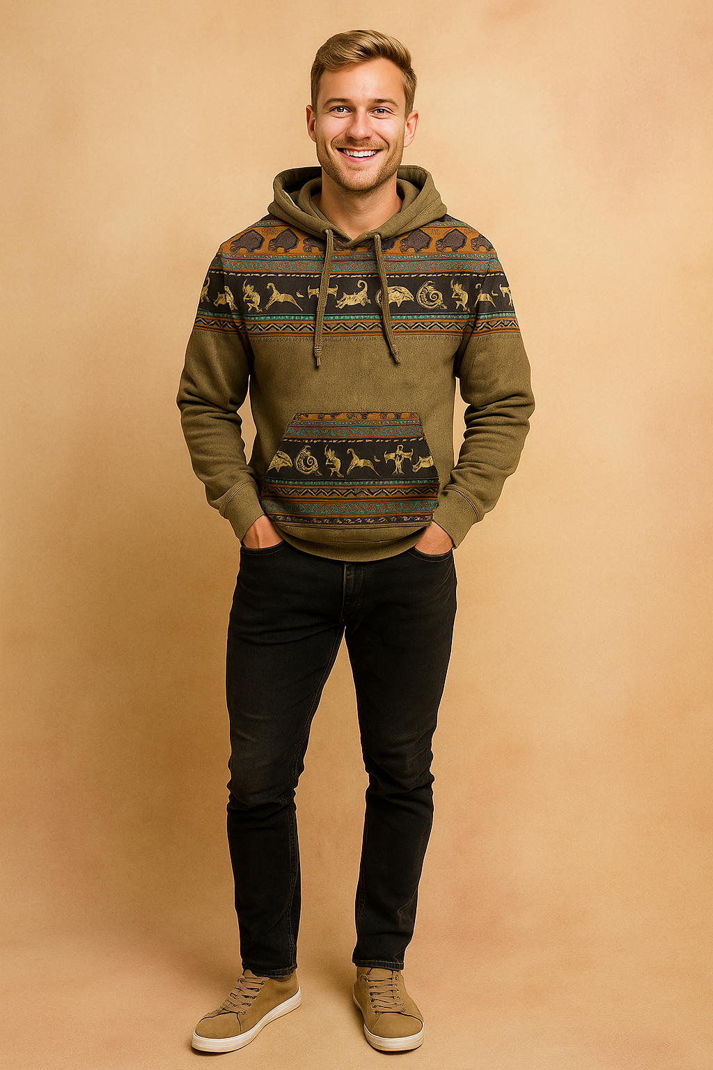 Men's Vintage Hoodie | Boho Print 1