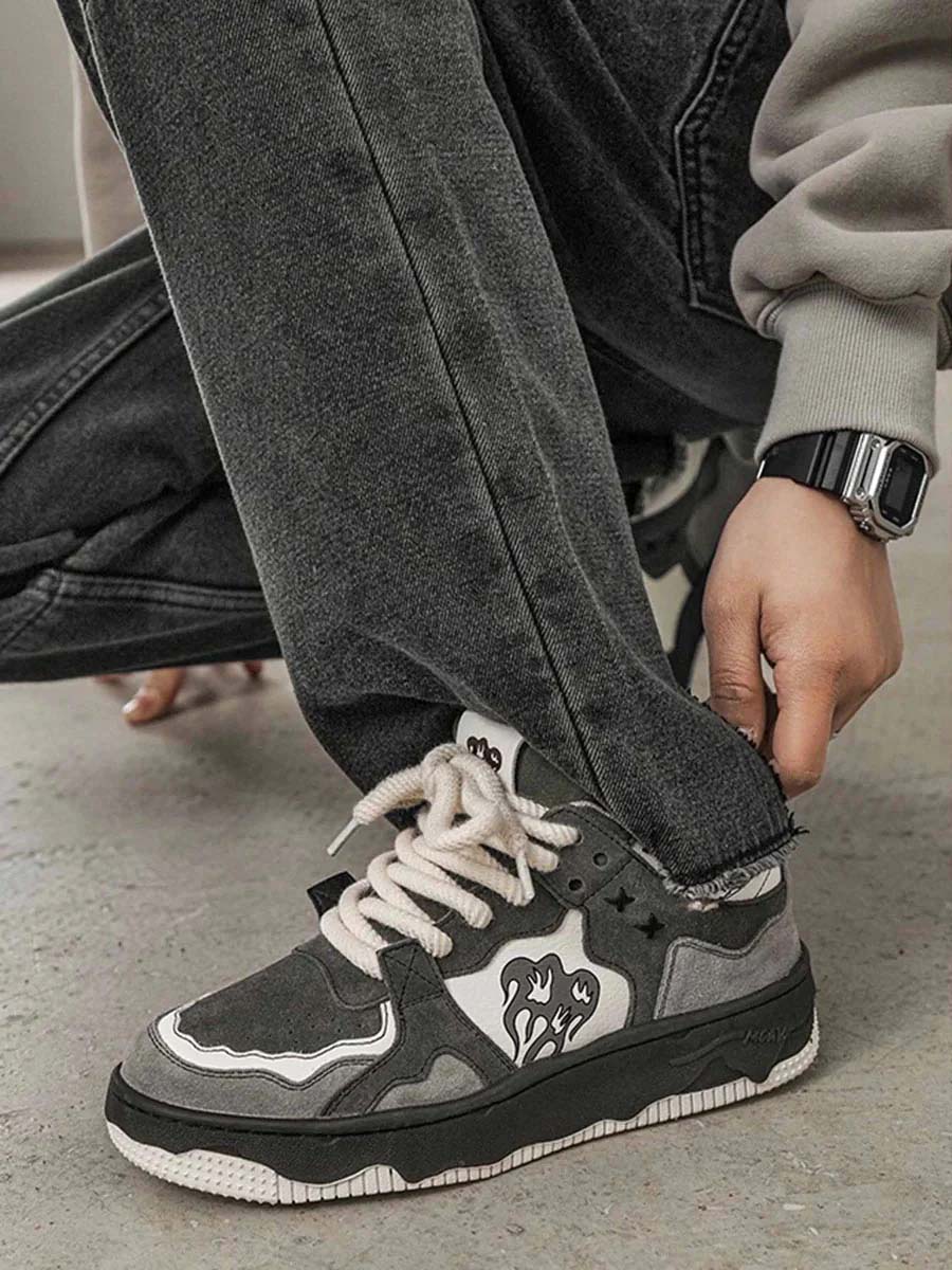 Men's Vintage Skate Shoes Comfortable Durable Blend Rubber Sole 2