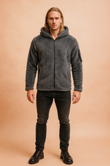 Men's casual jacket with a hood and zipper 3