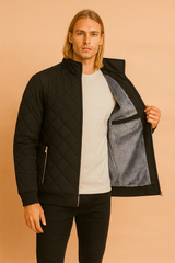 Men's quilted insulated jacket with zipper 1