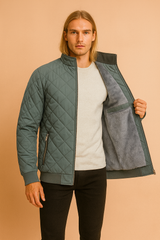 Men's quilted insulated jacket with zipper 2