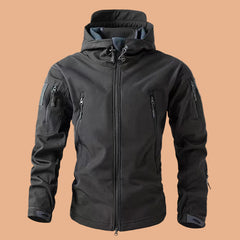 Men's tactical waterproof winter jacket with outdoor hood 1