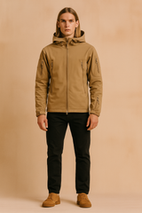 Men's tactical waterproof winter jacket with outdoor hood 3