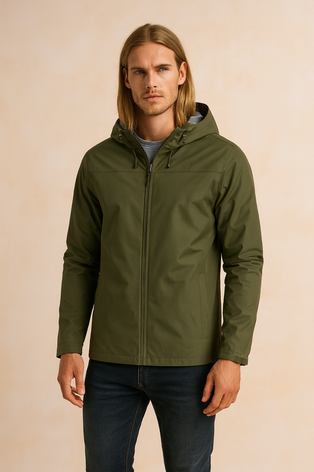 Men's waterproof sports jacket with a hood 2
