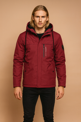 Men's waterproof sports jacket with a hood and zipper 0
