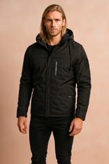 Men's waterproof sports jacket with a hood and zipper 1