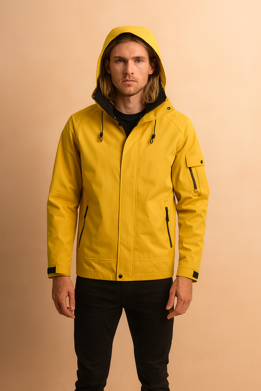 Men's waterproof tactical winter jacket with outdoor hood 2