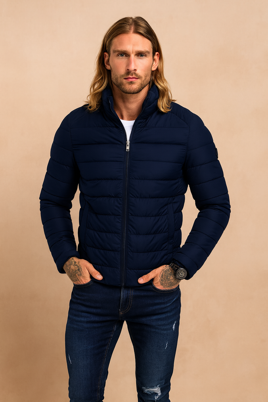 Men's winter jacket, quilted, insulated, lightweight, casual 1