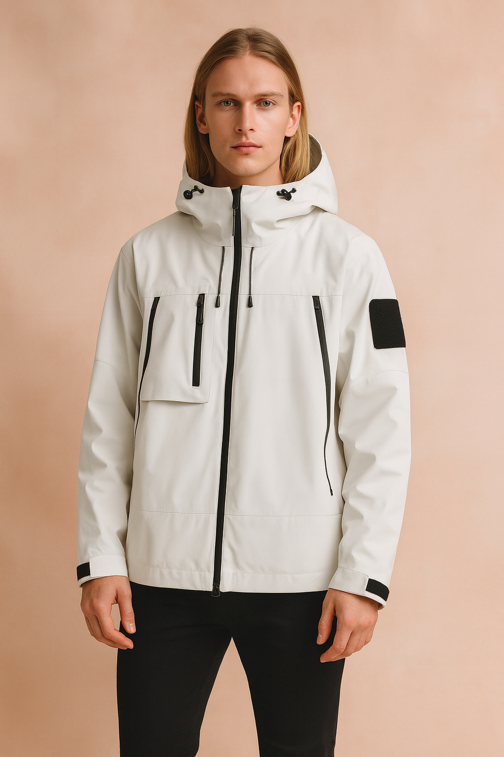 Men's winter sports raincoat with hood 4