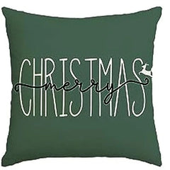 MerryCushion – Green Christmas Cushion Cover with Festive Embroidery 3