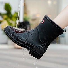 Mid-Cut Waterproof Rain Boots for Women – Stylish & Functional 1