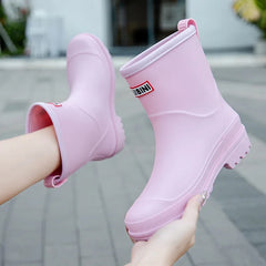 Mid-Cut Waterproof Rain Boots for Women – Stylish & Functional 2