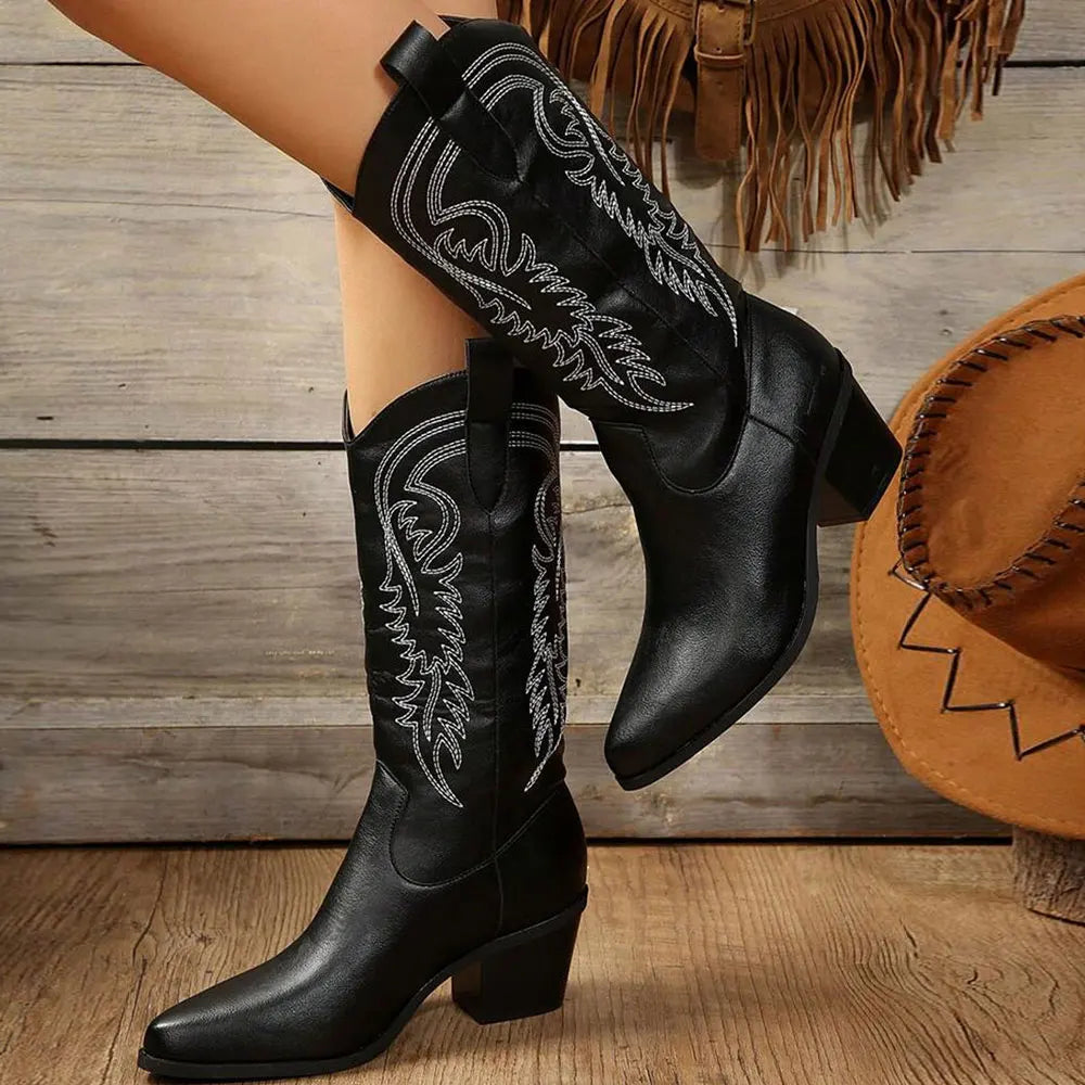 Modern cowboy boots for women | Block heel 3