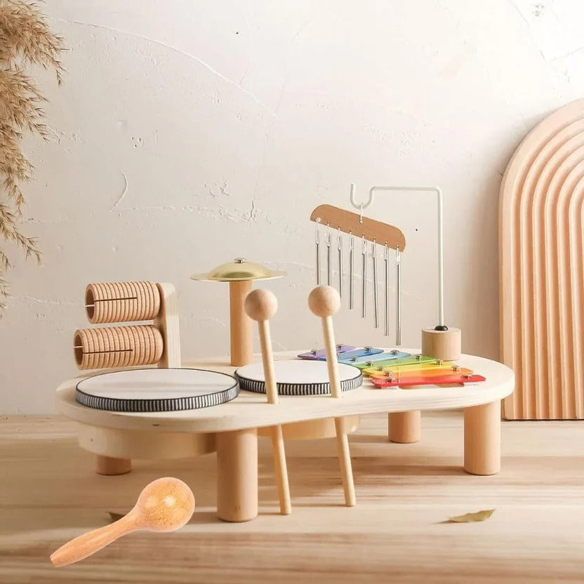 Montessori Musical Toys Drum Kit for Toddlers with Xylophone, Interactive Play Set for Rhythm and Motor Skill Development 6