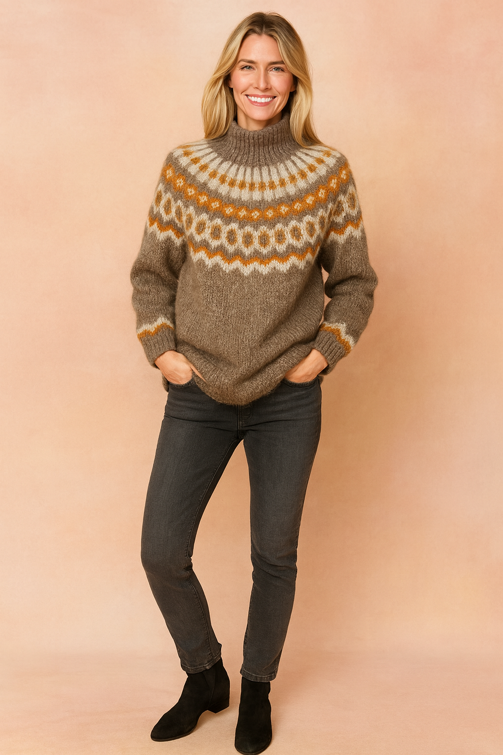 Natalia | Sweater with a decorative yoke 1