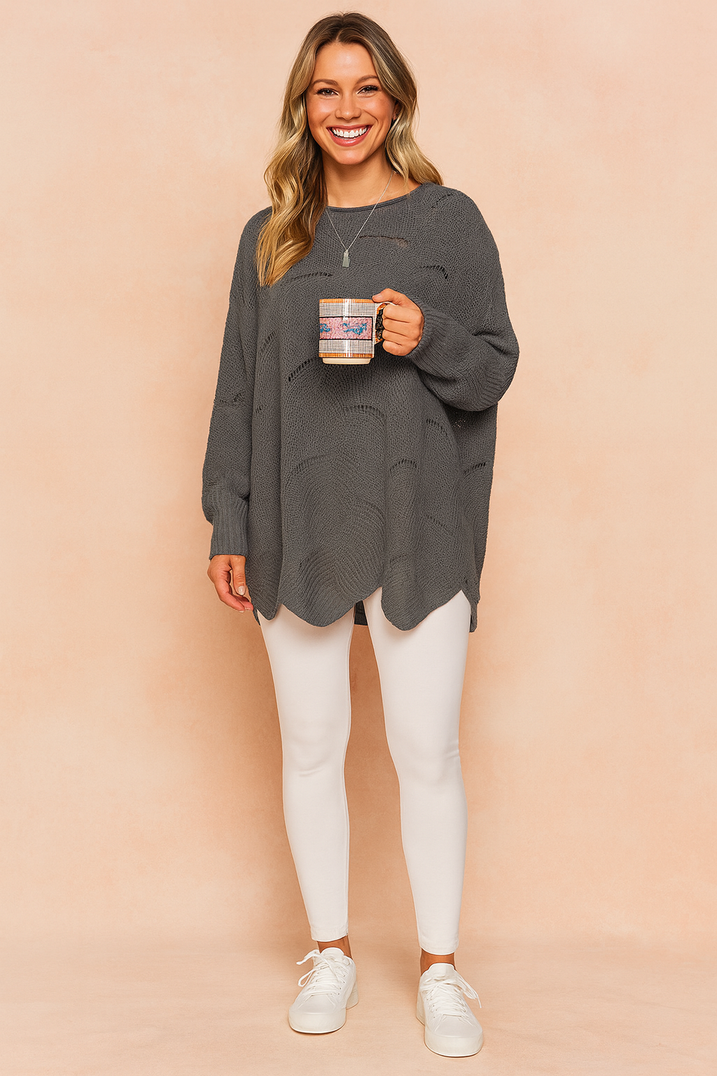 Oliwia | Oversized sweater with an openwork pattern 2