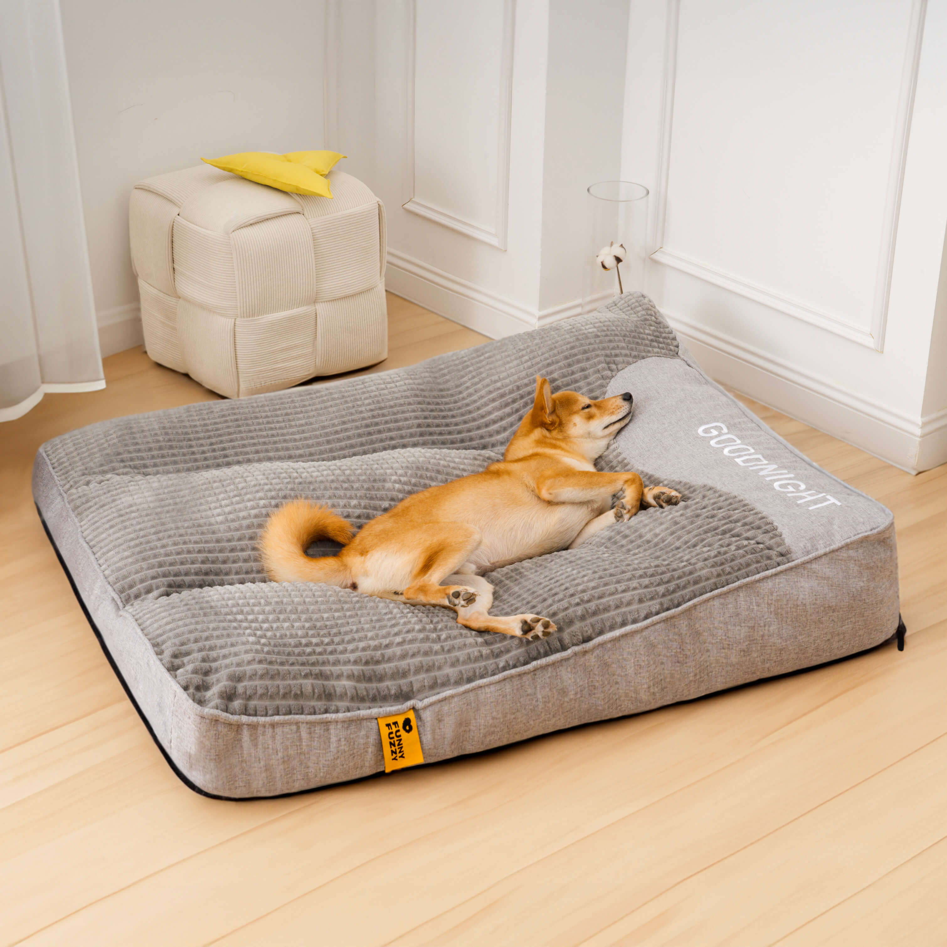 Orthopedic dog cushion bed – Large, thick dog bed with neck support and removable, washable cover 9