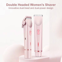 Painless Pubic Hair Trimmer with Dual Heads, Waterproof Design, and Whisper Quiet Operation for Smooth Skin 1