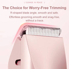 Painless Pubic Hair Trimmer with Dual Heads, Waterproof Design, and Whisper Quiet Operation for Smooth Skin 2