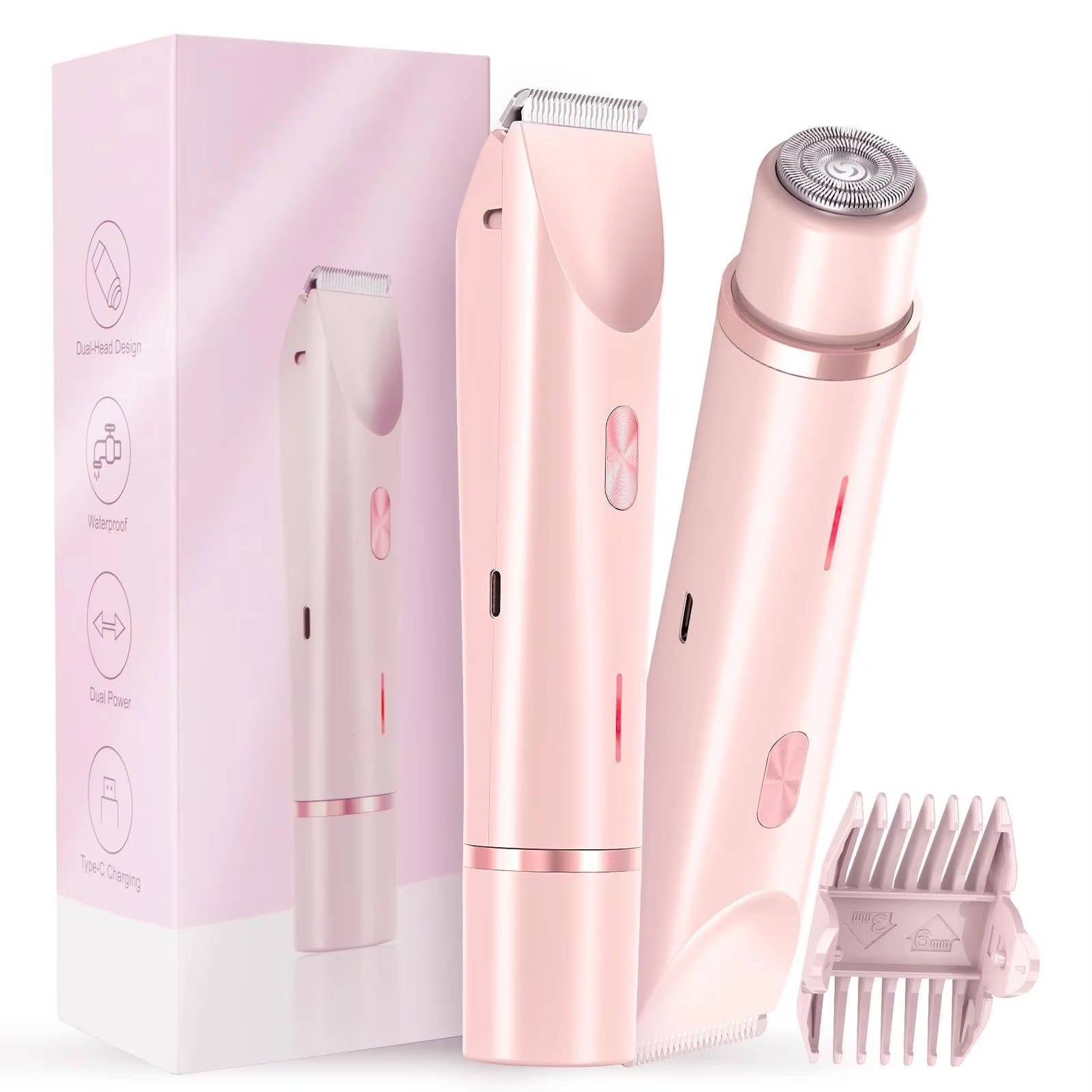 Painless Pubic Hair Trimmer with Dual Heads, Waterproof Design, and Whisper Quiet Operation for Smooth Skin 7