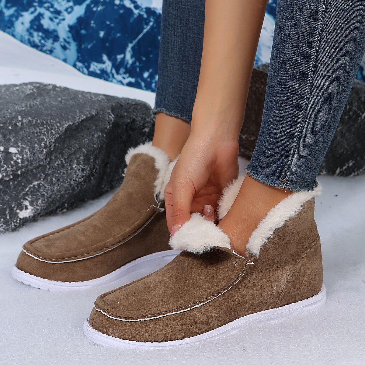 Plush Fur Short Boots for Women – Cozy & Stylish Comfort 5