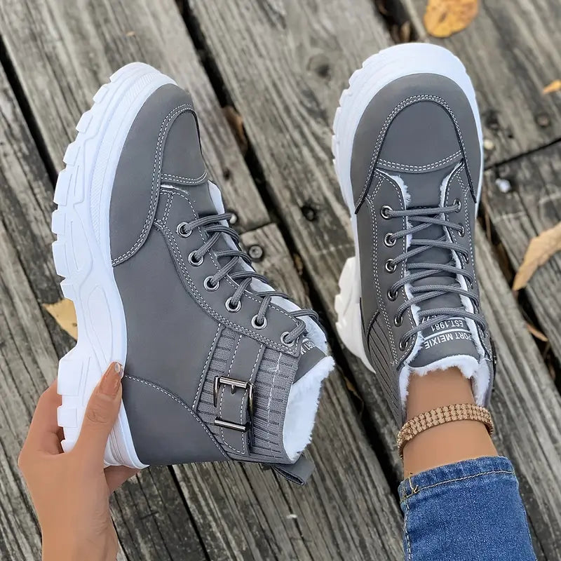 Plush Lace-Up Ankle Boots for Women – Stylish & Comfortable 5