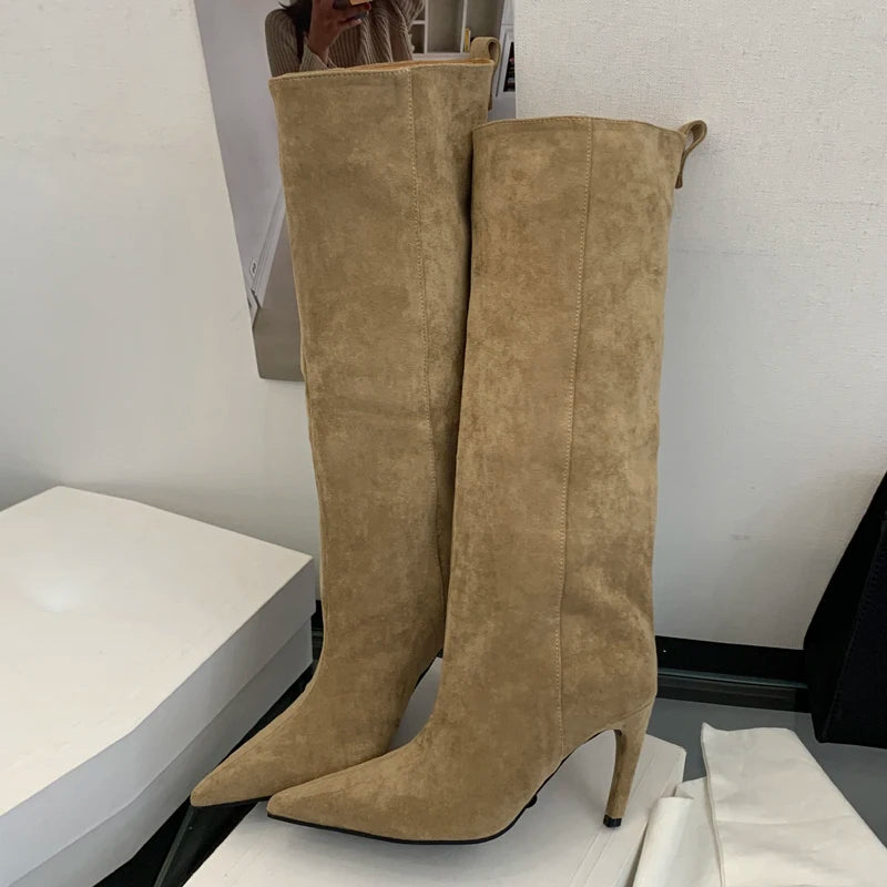 Pointed Toe Knee High Boots for Women – Chic & Stylish 1