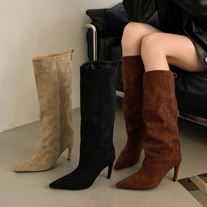 Pointed Toe Knee High Boots for Women – Chic & Stylish 4