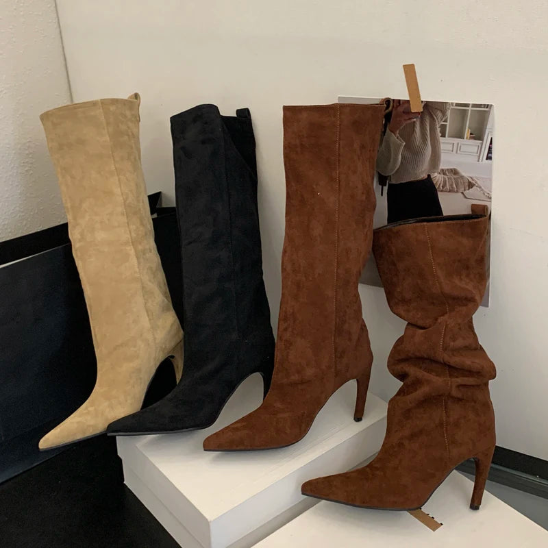 Pointed Toe Knee High Boots for Women – Chic & Stylish 5