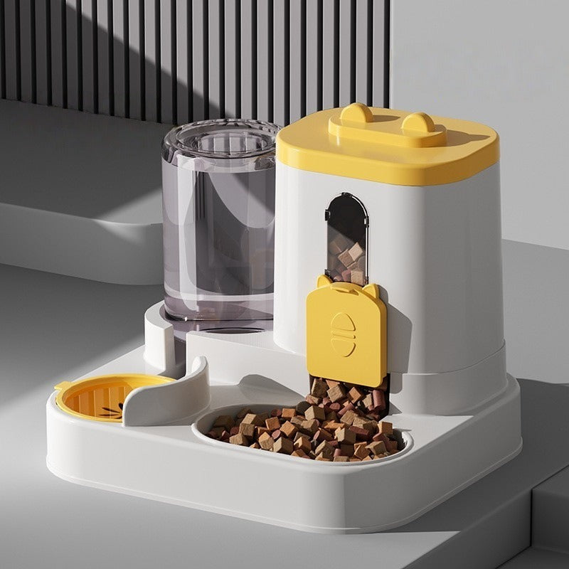2-in-1 dog and cat feeder with water dispenser