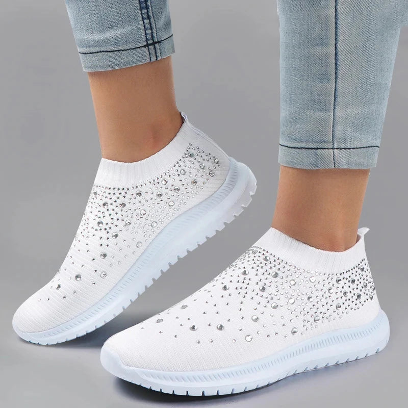 Rhinestone Slip-On Sneakers for Women – Chic & Comfortable Casual Footwear 6