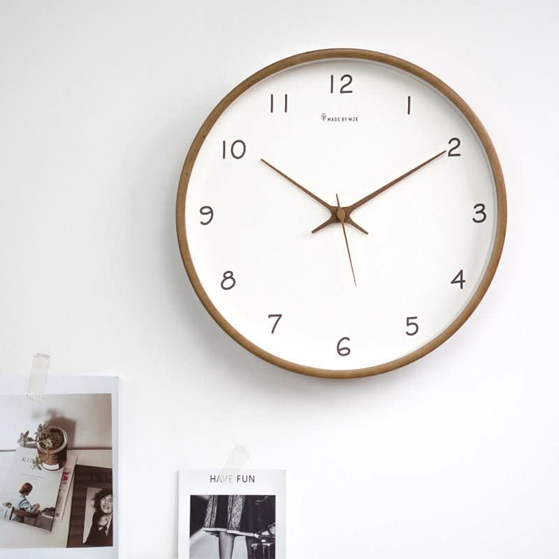 Silent Solid Wood Analog Wall Clock 4