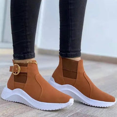 Sleek Platform Ankle Boots for Women – Trendy & Versatile Style 0
