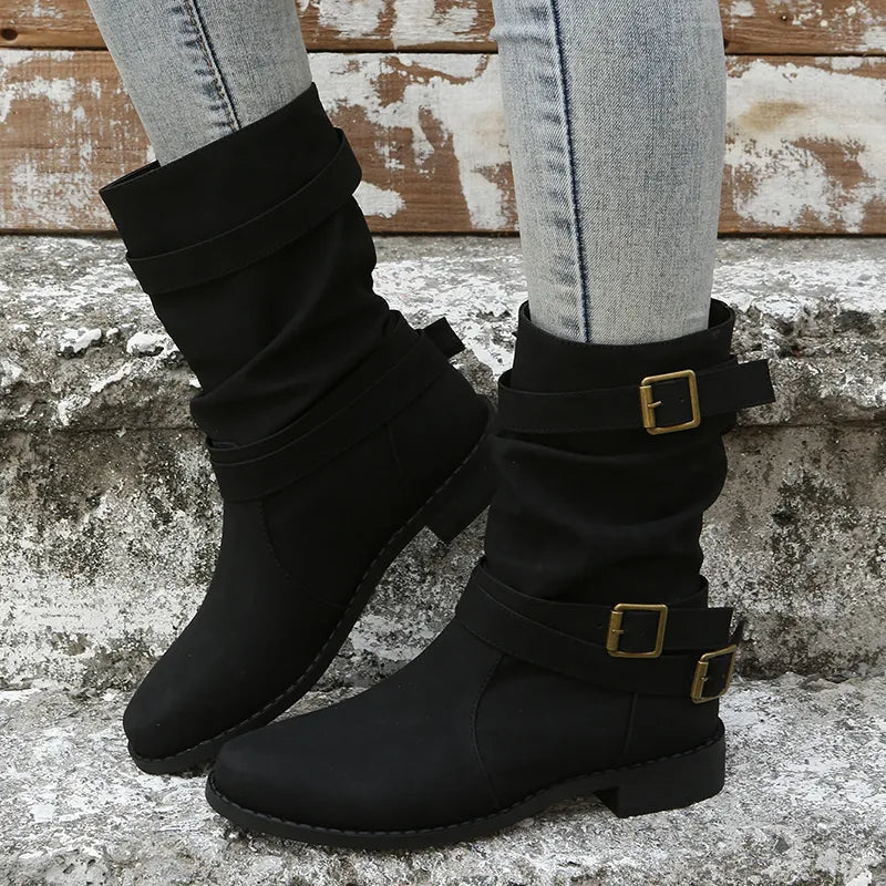 Slouch Mid-Calf Boots for Women – Effortlessly Chic & Comfortable 2