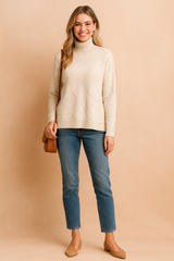 Sofia | Turtleneck Sweater with Geometric Pattern 0