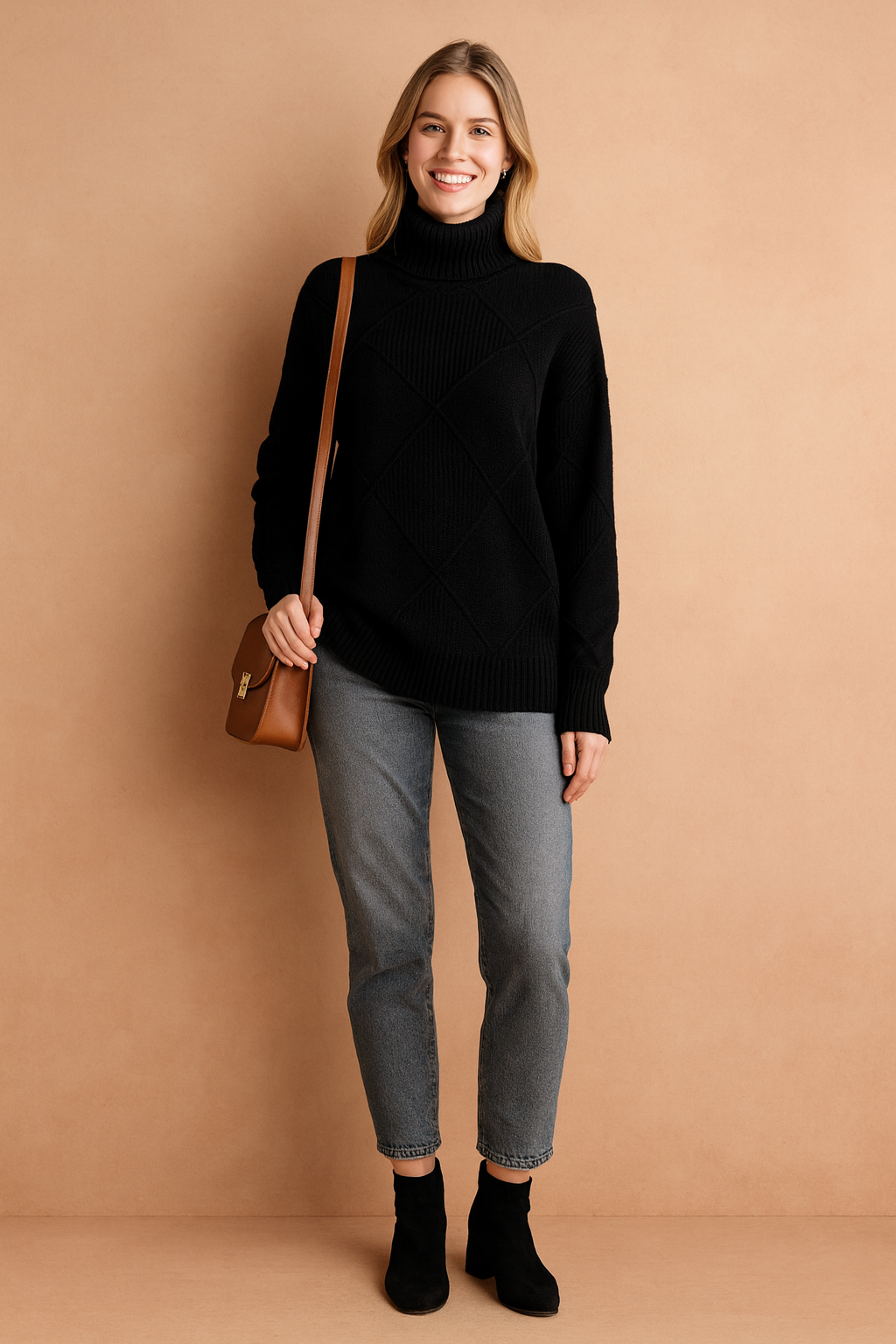 Sofia | Turtleneck Sweater with Geometric Pattern 4