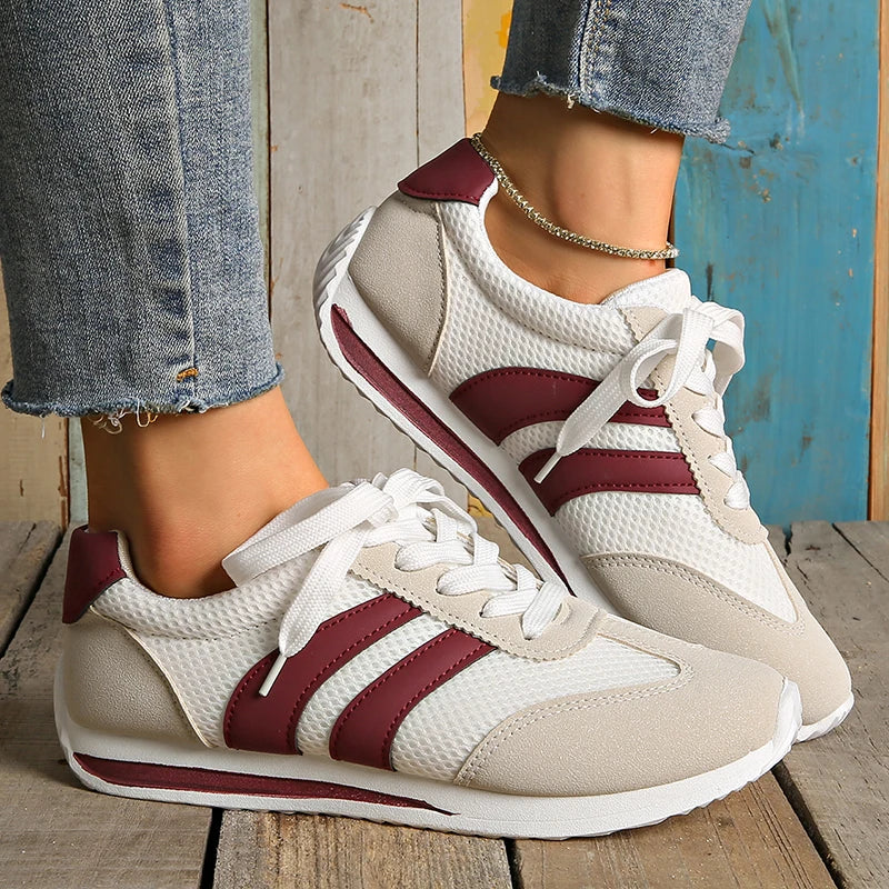 Striped Sneakers for Women – Cushioned Sole, Everyday Wear Design 1