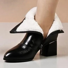 Textured Ankle Boots for Women – Stylish & Comfortable Block Heel 1
