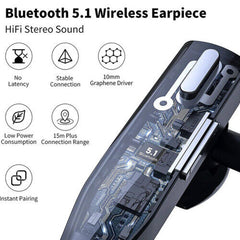 Trucker Dual Mic Wireless Bluetooth 5.1 Noise Cancelling Headset/Earbuds 2