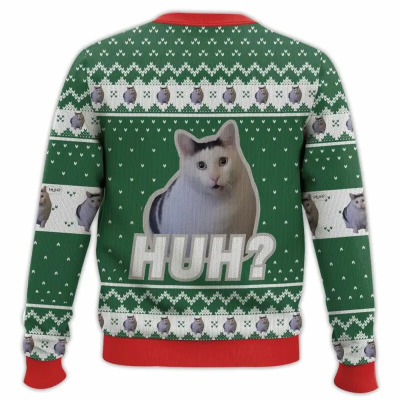 Unisex Christmas Sweater Fun Cat Motif Warm Knit 1