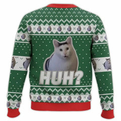 Unisex Christmas Sweater Fun Cat Motif Warm Knit 1