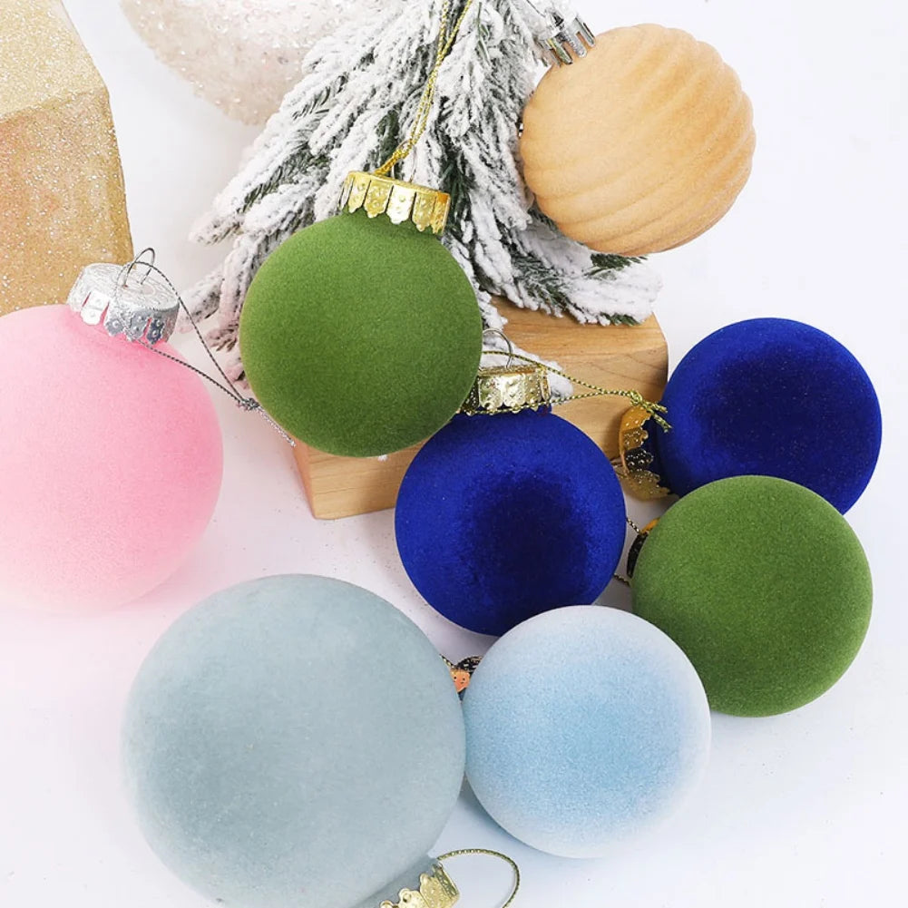 Velvet Ornaments | Flocked Christmas Balls for Elegant Decoration 1