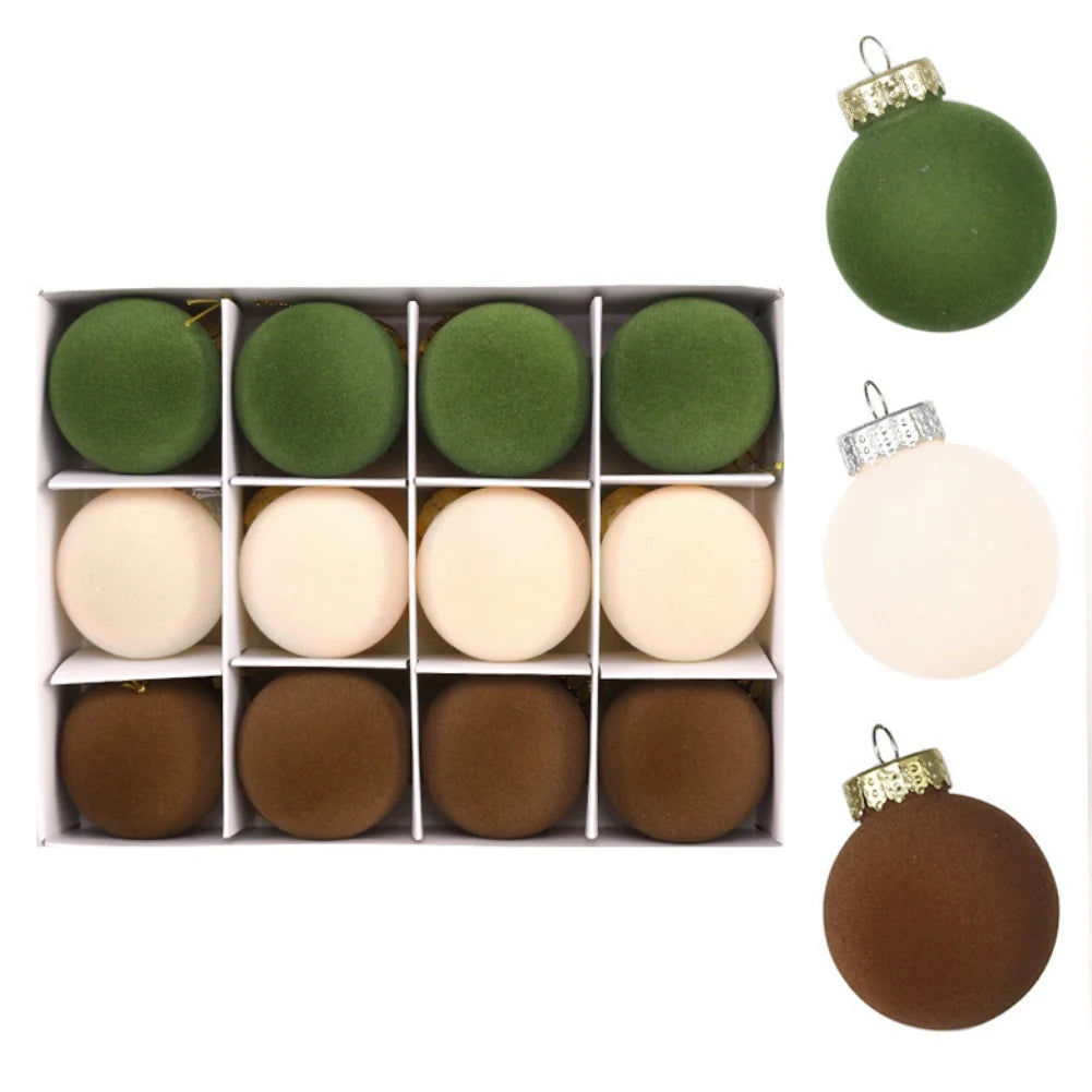 Velvet Ornaments | Flocked Christmas Balls for Elegant Decoration 4