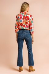 Vienna | Stylish red and floral blouse 1